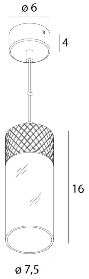 Pendul LED metal gri si sticla Fusion