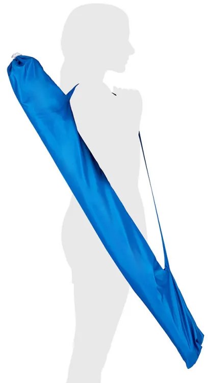 Umbrela de plaja MUHLER 2119 1008628, Ø160 cm, 195 cm inaltime, 8 spite, Protectie UV UPF 50+, Brat detasabil, Albastru