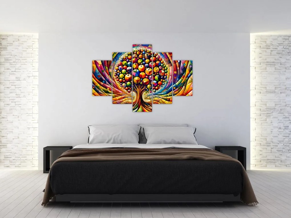Tablou – Arbore colorat cu mere (150x105 cm)