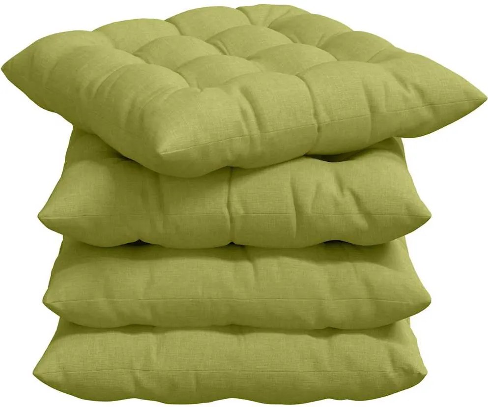 vidaXL Perne de Șezut 4 pcs Verde deschis 40 x 40 x 6 cm țesătură