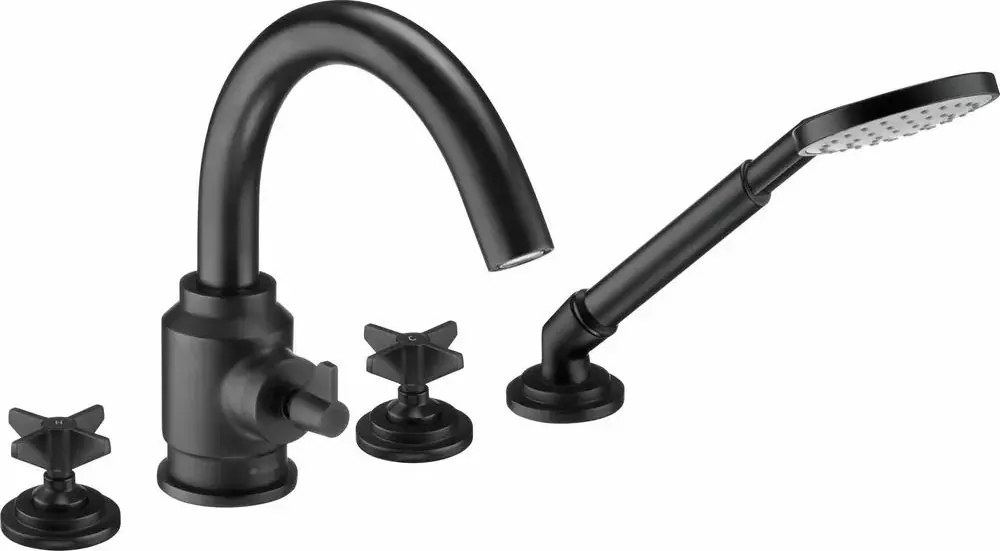 Baterie cada – dus dubla comanda Deante Temisto negru cu set de dus