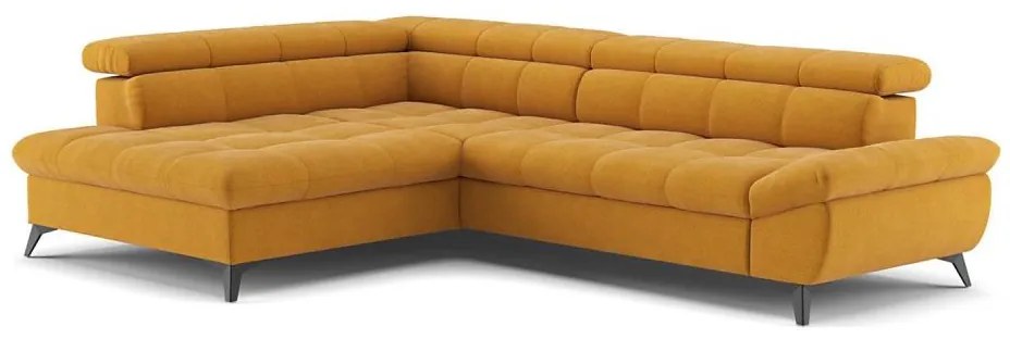 Canapea colțar extensibilă în L MARANO stânga, portocalie