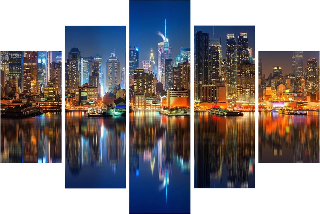 Tablou cu Manhattan noaptea (150x105 cm)