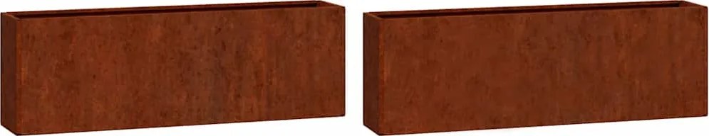vidaXL Jardiniere de perete, 2 buc., ruginiu, 53x10x17 cm, oțel corten