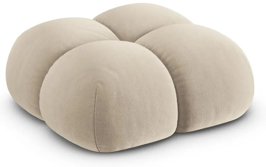 Taburet bej cu tapițerie din catifea Loretto – Cosmopolitan Design