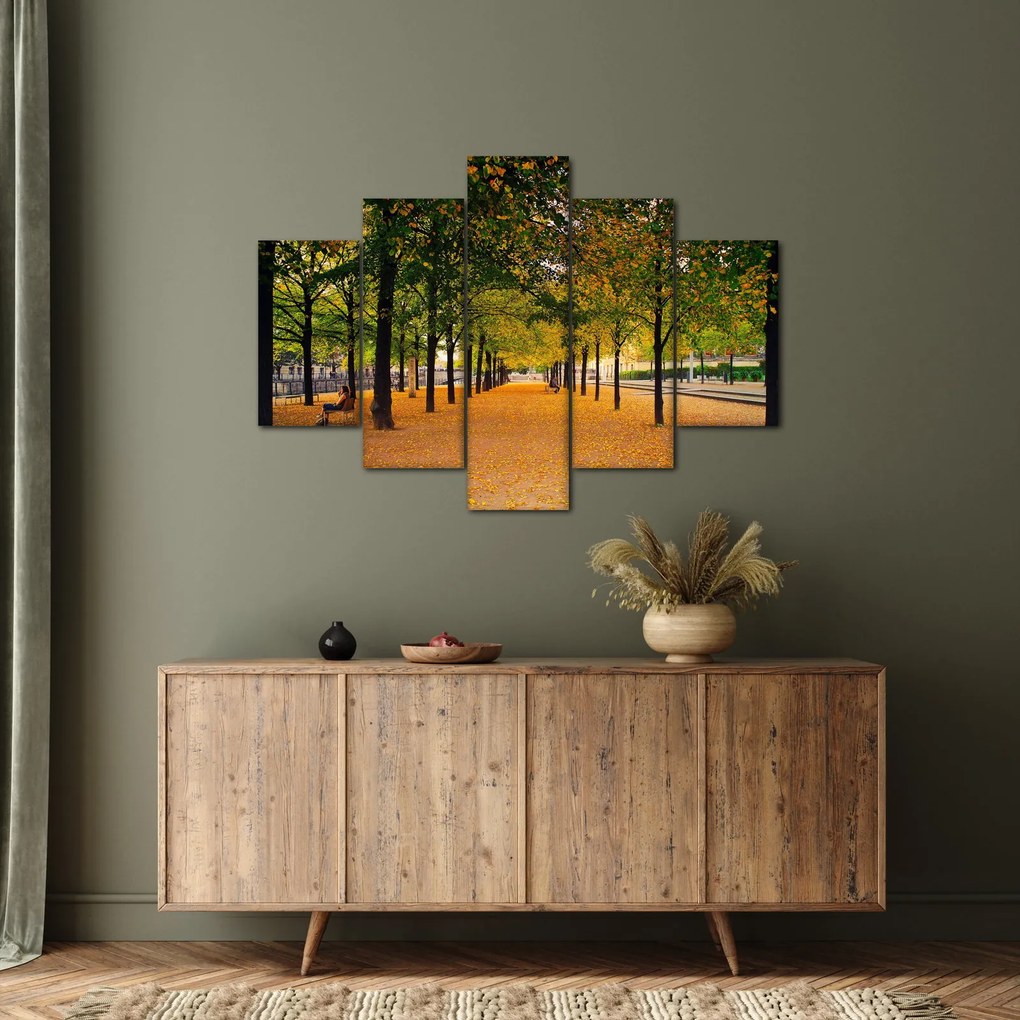 Tablou cu alee cu copaci în toamnă (150x105 cm)