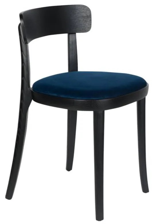 Set 2 scaune lemn frasin catifea albastra Brandon