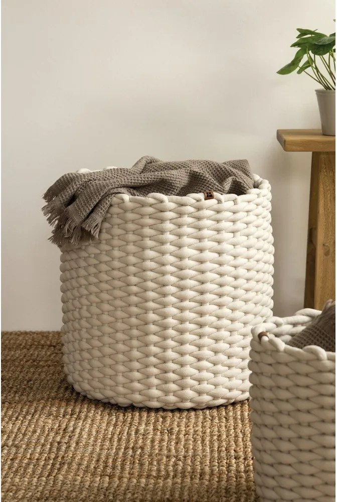 Coș de depozitare din material textil ø 40x40 cm Peach Skin Round XL – Bigso