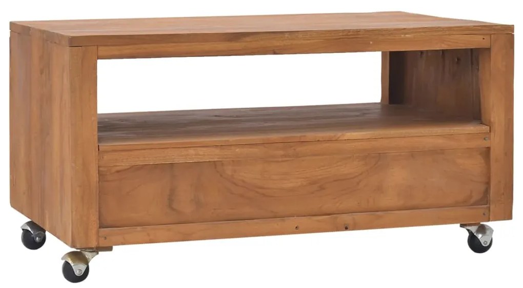 Comoda TV cu roti, 80x50x42 cm, lemn masiv de tec 1, 80 x 50 x 42 cm