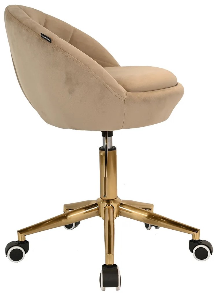 HR948K Scaun Latte din Catifea cu Bază Aurie