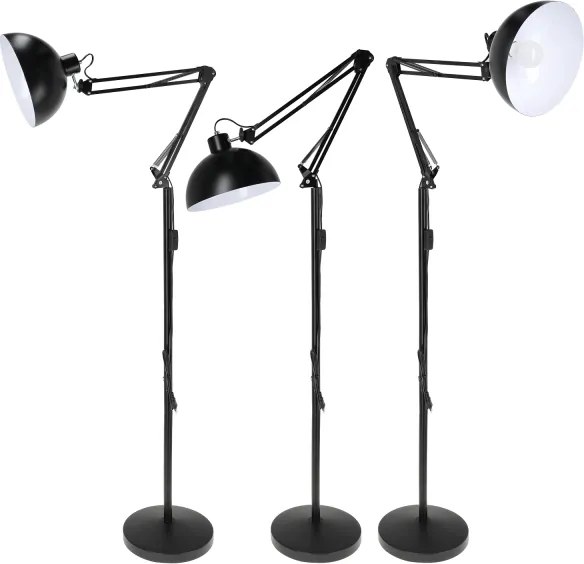 Brilagi - Lampă de podea flexibilă TASKER 1xE27/60W/230V 157 cm neagră