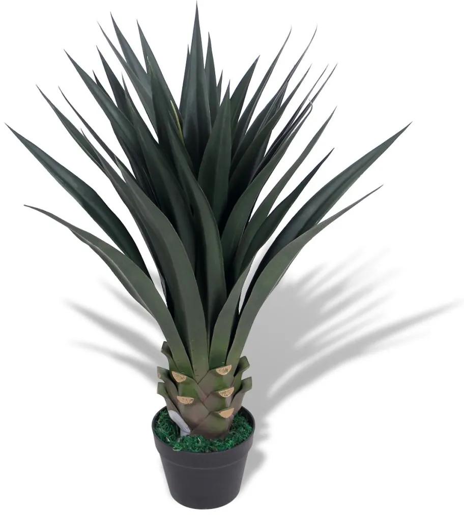 vidaXL Plantă artificială yucca cu ghiveci, 90 cm, verde