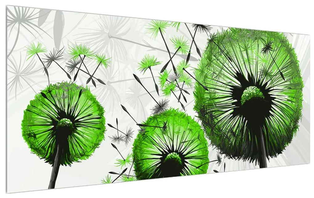 Tablou cu o mulțime de păpădii verzi (120x50 cm), în 40 de alte dimensiuni noi