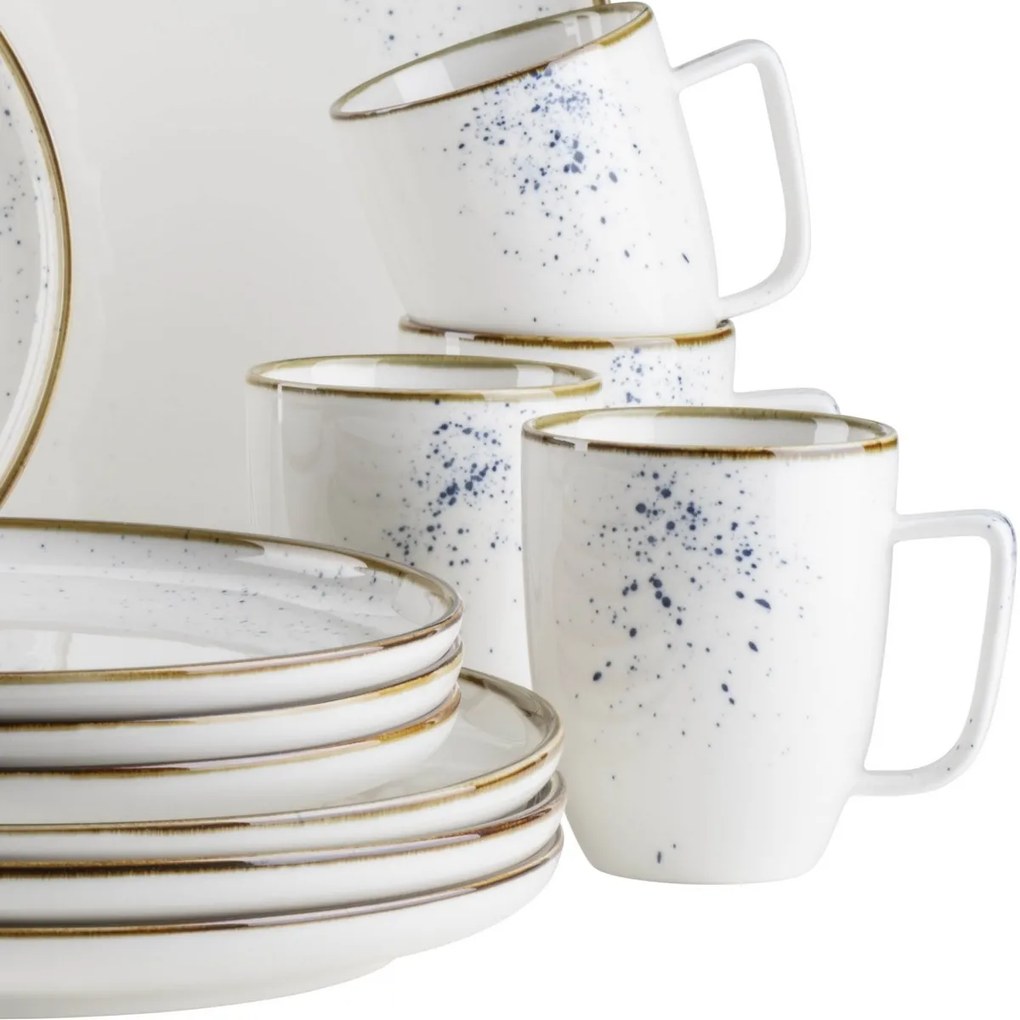 Mäser Set de 16 piese de vase Pintar White cupuncte albastre