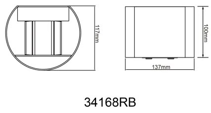 Aplică LED de exterior VERONIKA 2xLED/3W/230V IP44 negru Globo 34168RB