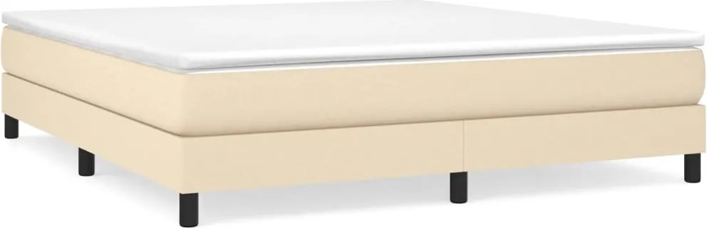 vidaXL Pat continental cu saltea, crem, 180x200 cm, textil
