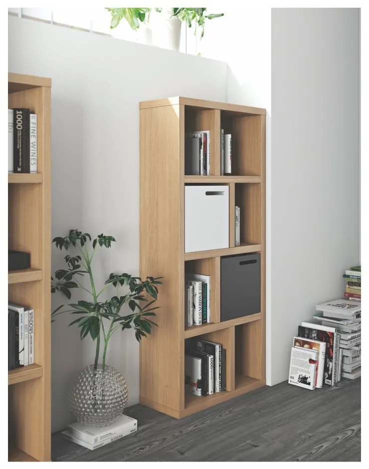 Bibliotecă în culoare naturală cu aspect de lemn de stejar 70x159 cm Berlin – TemaHome