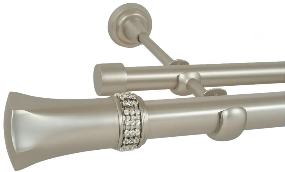 Galerie fara inele PLUTON CRYSTAL - 25/19 - crom mat (Alege marime: 160 cm)