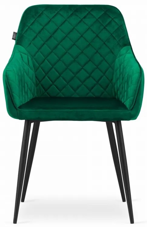Set de sufragerie 1+4, masa alba decor stejar Sonoma MADO 120x80cm si scaun de sufragerie din catifea verde NUGAT