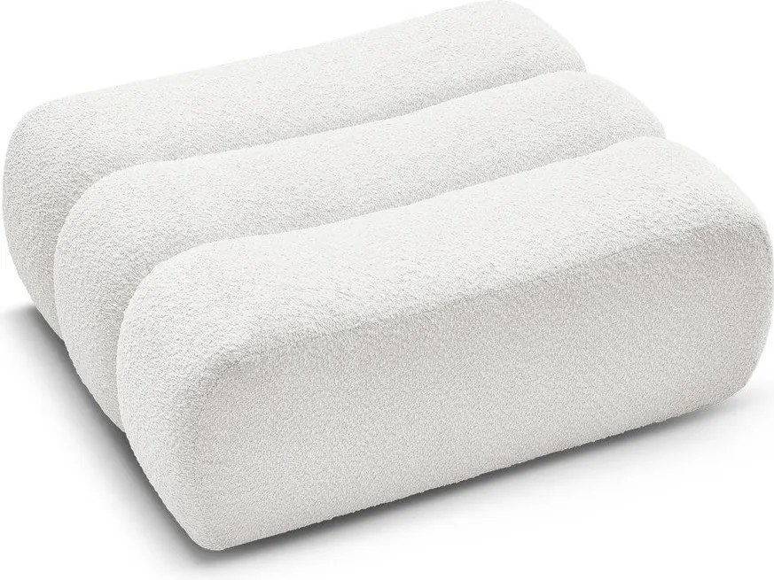 Taburet alb cu tapițerie din țesătură bouclé Azra – Bobochic Paris