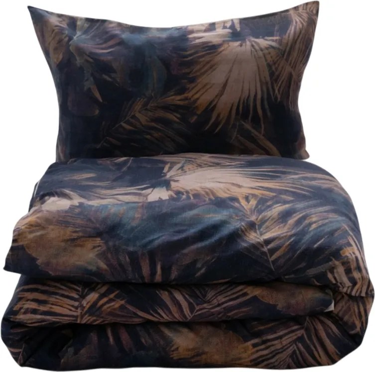 Lenjerie de pat din bumbac și in Frunze, 160 x 200 cm, 2 buc. 70 x 80 cm