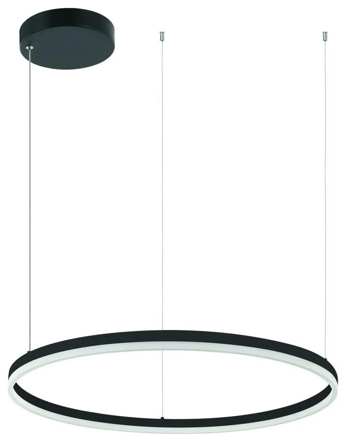 Lustra LED design modern circular ROTUNDA 80cm, negru mat