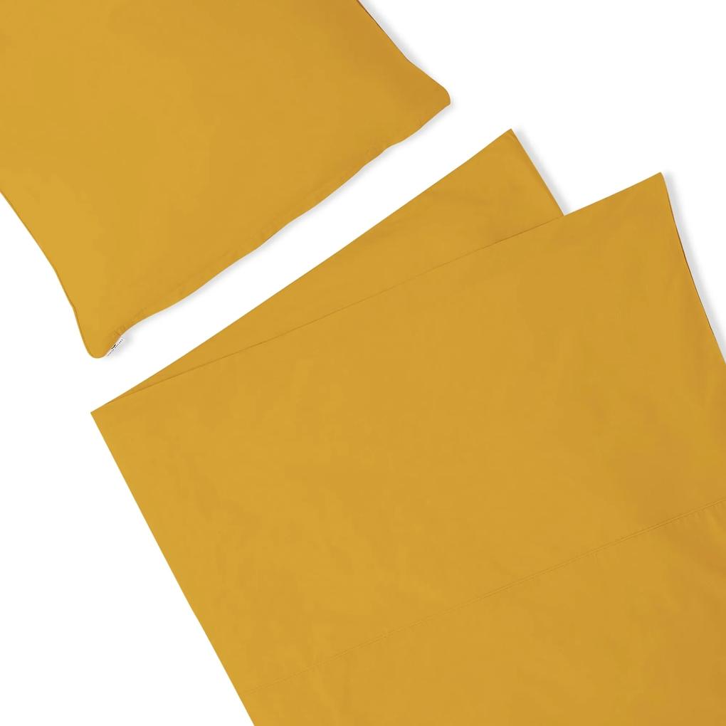 Lenjerie de pat din bumbac Premium Mustard Yellow 140x200 cm
