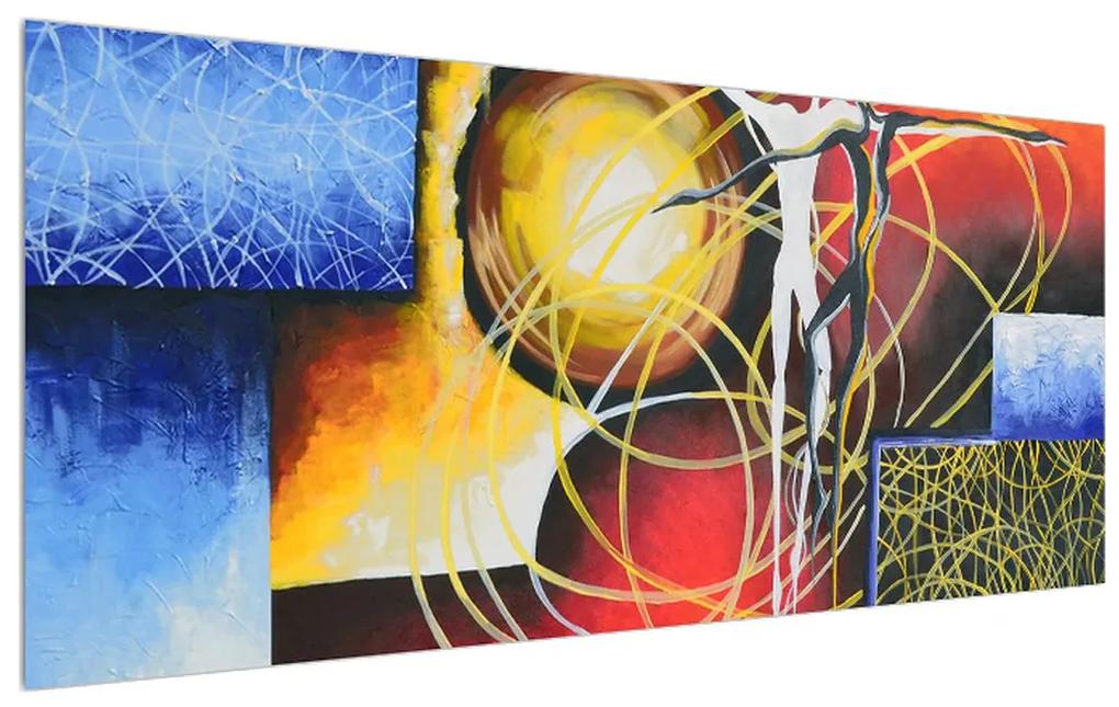 Tablou abstract - pictura cu dansatori (120x50 cm), în 40 de alte dimensiuni noi