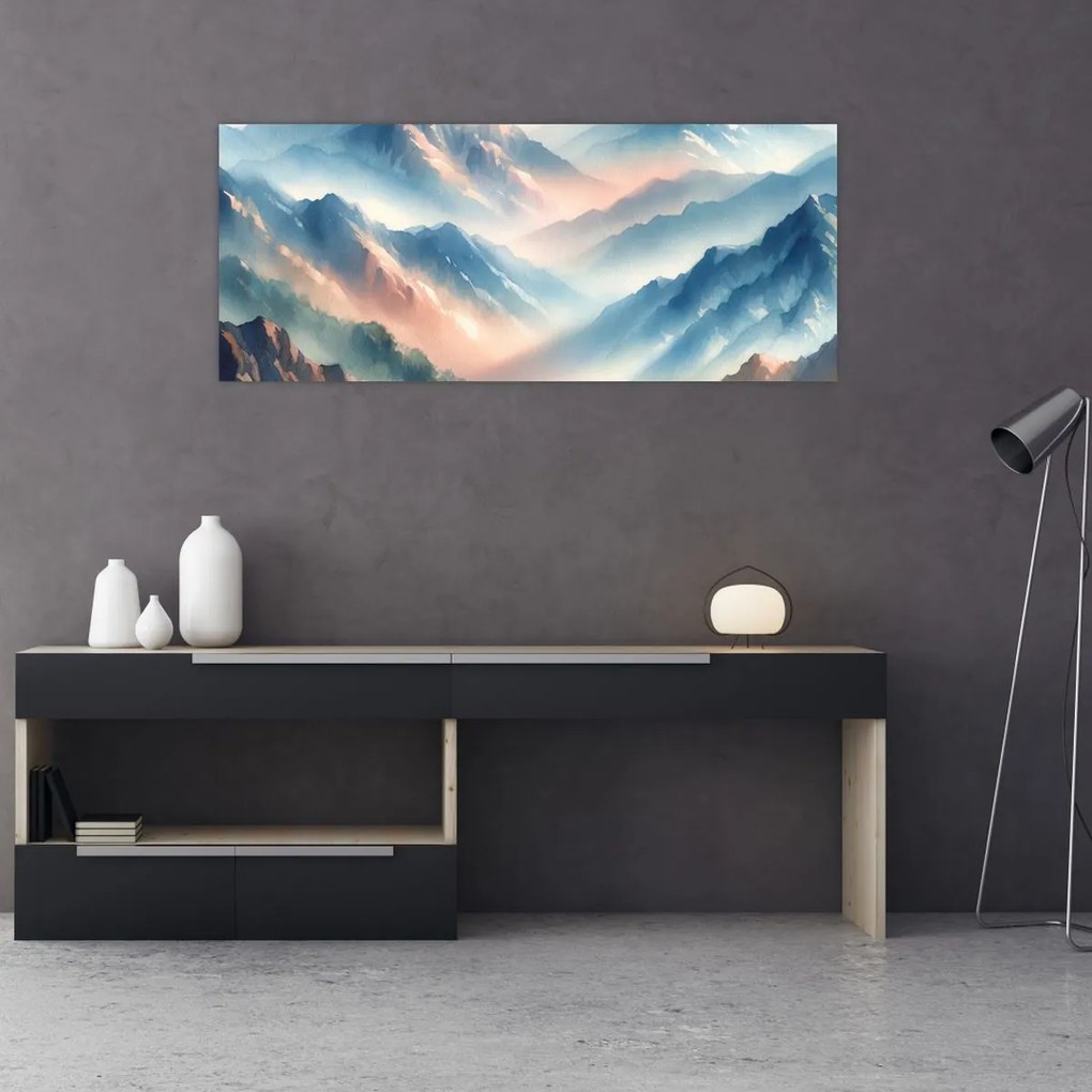 Tablou - Acuarelă munți (120x50 cm)