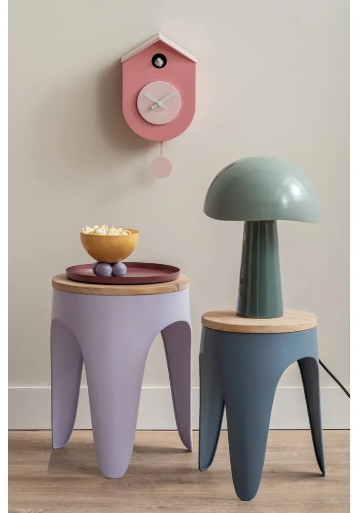 Scaune tip taburet albastre/mov 2 buc. din metal Double Funky – Leitmotiv