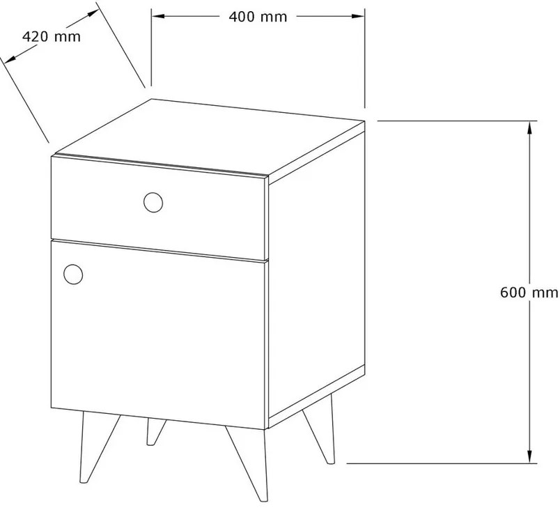 Măsuță de noptieră Pila Walnut
