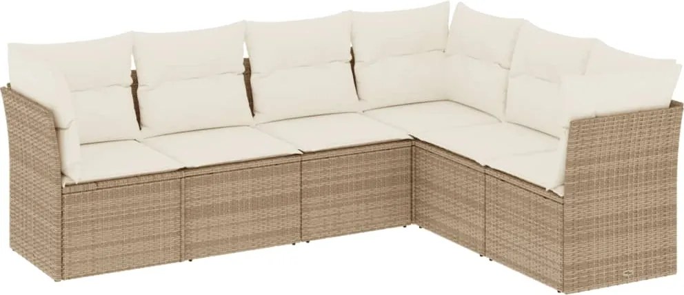 vidaXL Set canapele de grădină cu perne, 6 piese, bej, poliratan