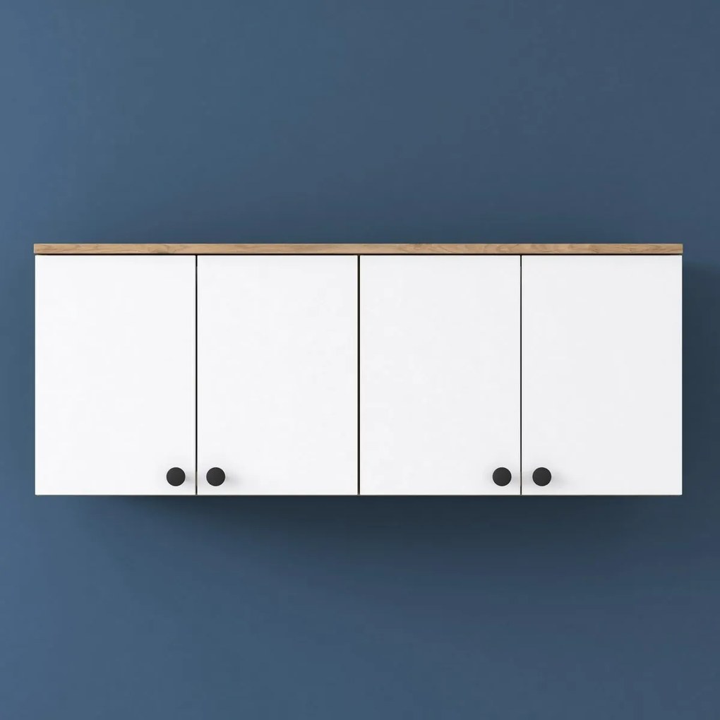 Dulap de perete Bany Walnut and White