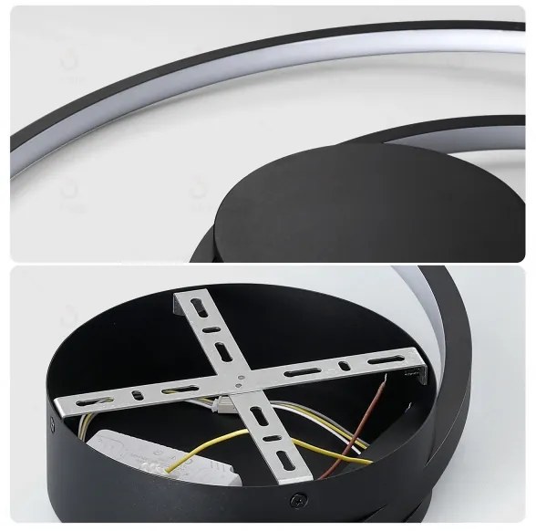 Brilagi - Plafonieră LED reglabilă TWISTER, 105 W, 230 V, Ø100 cm, neagră, cu telecomandă