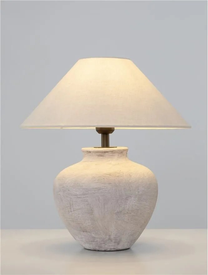 Veioza decorativa, Ceramica, Tesatura, Alb, LUPE