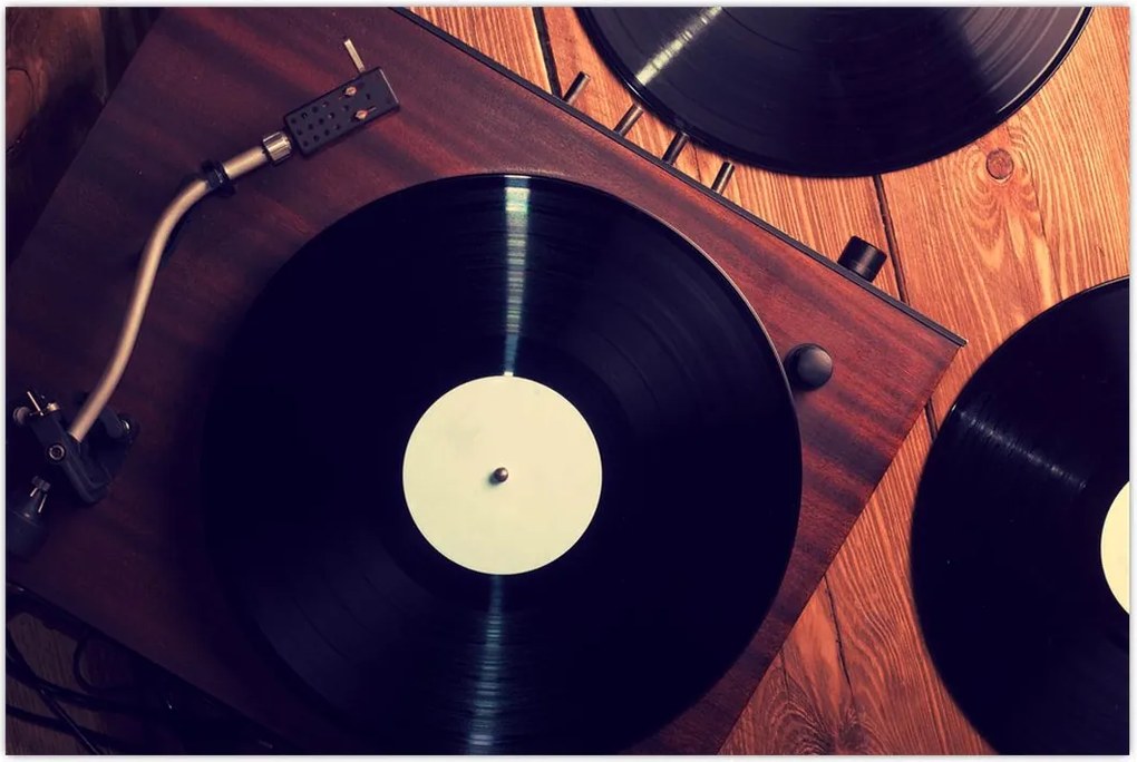 Tablou - Discuri de gramafon (90x60 cm)