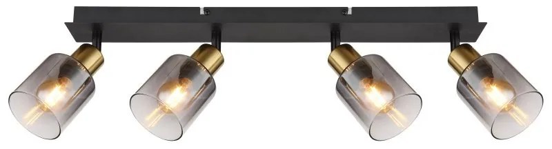 Plafoniera 4L design modern Hollsy negru, auriu