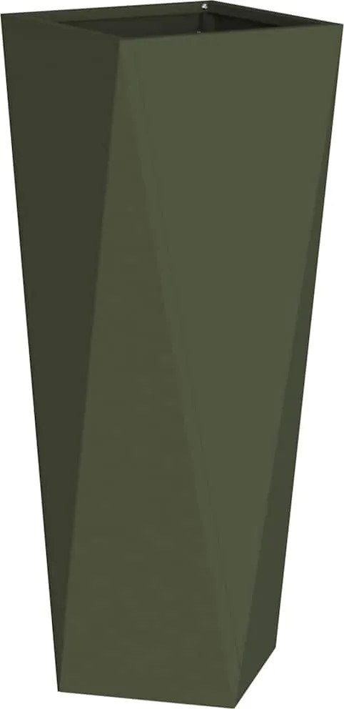 vidaXL Jardinieră Verde măsliniu 30 x 30 x 75 cm Oțel
