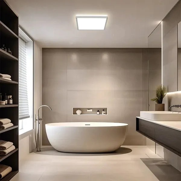 Brilagi - Plafonieră LED pentru baie ULTRA SLIM, 24 W, 230 V, 42x42 cm, argintie, IP54