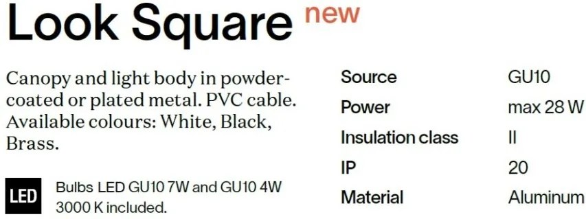 Pendul modern minimalist LOOK SP1 SQUARE D60 H400 OTTONE