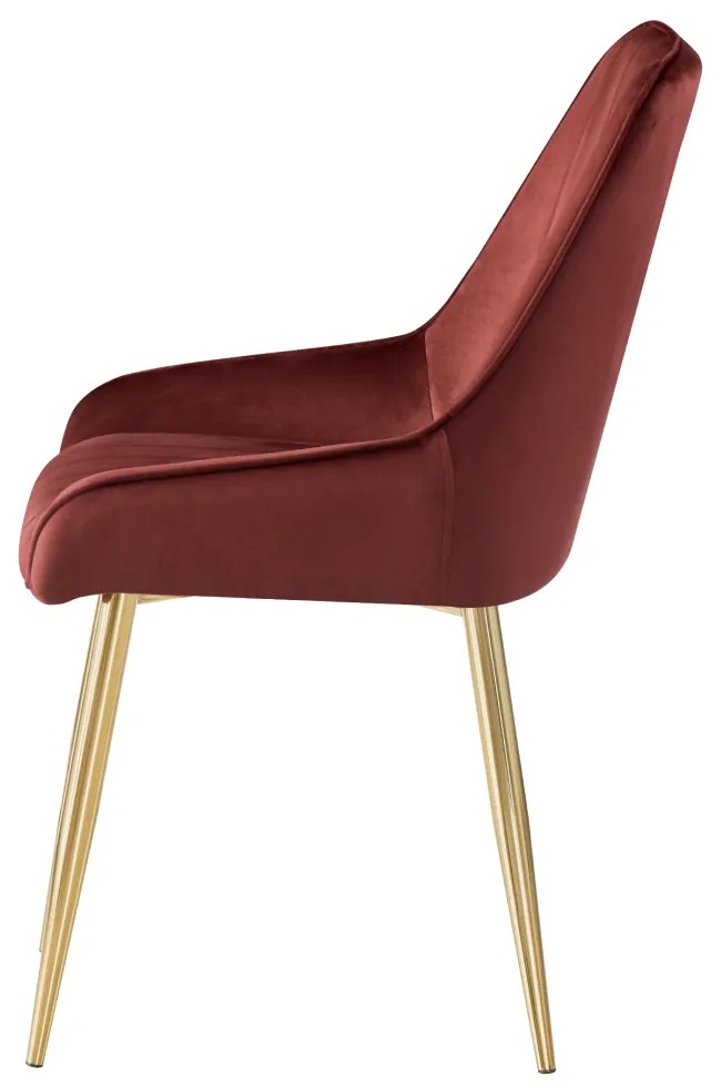 Scaun de dining sufragerie living , bordo stofa catifelata gold crom-auriu,