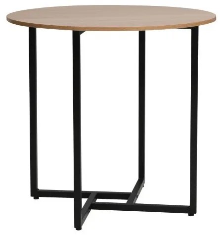 Masa rotunda Alto II stejar/negru ø80/h76 cm