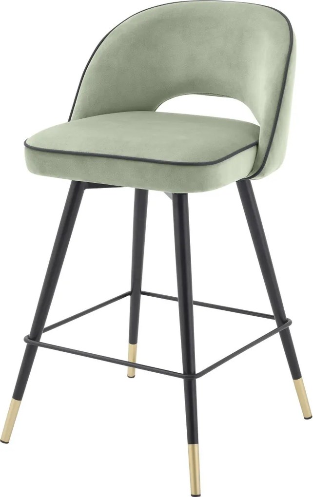 Set de 2 scaune de bar design modern Cliff, H-92,5cm verde 114321 HZ