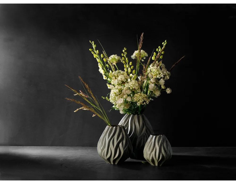 Vază din porțelan Morsø Flame, înălțime 15 cm, gri