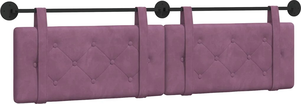vidaXL Cap de pat suspendat Pe perete Violet 170 x 55 x 5 cm Catifea
