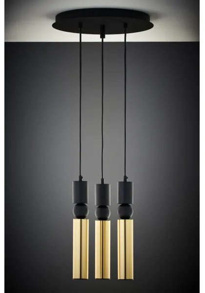 Lustră pe cablu Jupiter 2016 ALAS 3xGU10/10W/230V auriu/negru