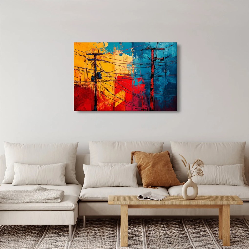 Tablou - Linii electrice abstracte (90x60 cm)