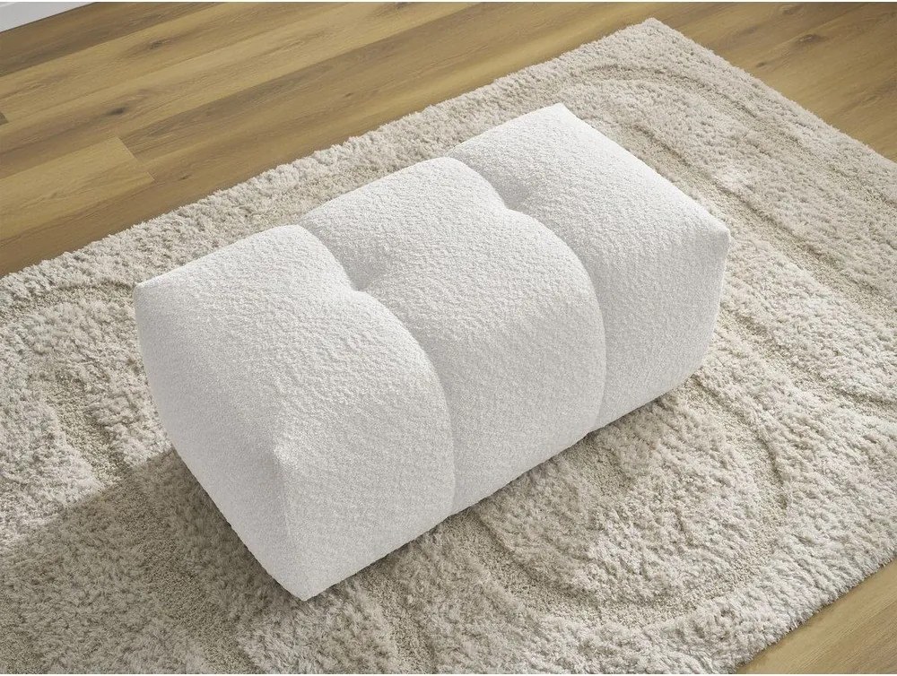 Taburet alb cu tapițerie din țesătură bouclé Roxelane – Bobochic Paris