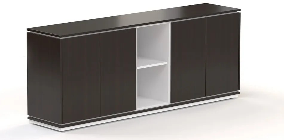 Dulap jos Creator 202,2 x 44,5 x 80,3 cm, alb / wenge