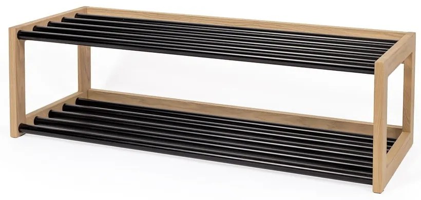 Suport de pantofi din metal negru/natural - Woodman